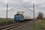 363 073-6 zu sehen am 10.04.16 mit einem Mischer bei Vokov.