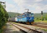 363 075-3 und 363 256-9 zu sehen am 19.07.23 mit einem leeren Kohlenzugzug in Sebuzin.