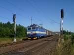 363 044-9 zusehen am 02.08.13 mit einem kurzen Zug in Trnice gen Cheb.