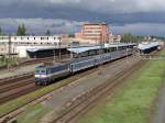 363 129 zusehen bei der Ausfahrt am 21.09.13 in Cheb. Foto entstand von der Fugngerbrcke.