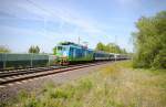 19.5.2012 10:41 ČD 363 078-7 mit einem Schnellzug aus Cheb nach Praha hl.n. in der Nhe der Talsperre Jesenice zwischen den Haltestellen Cheb Veboř und Stebnice. 