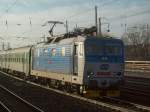 Kndelpresse 371 002 mit dem umgeleiteten EN 476 in Chemnitz. Schatten an der Lokfront mit Kodak Easyshare reduziert. Standort war die berumte und ffentlich zugngliche Trasse zum ehemaligen Rangierbahnhof Chemnitz-Hilbersdorf.