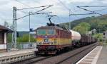 Am 30.06.13 rollte 372 006 mit einem gemischten Gterzug durch Knigstein Richtung Dresden.