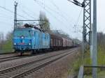 CD 372 010 mit einen gemischten Güterzug am Haken fährt am 06.04.2014 durch Oschatz.