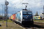  Am 16.04.2017 kam die 386 020-2 von METRANS aus Richtung Wittenberge nach Stendal und fuhr weiter in Richtung Magdeburg .