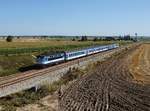 Die 242 211 mit einem R nach České Budějovice am 05.08.2017 unterwegs bei Horusice.