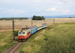 Wegen der Brückenbauarbeiten bei Tršnice, werden alle Züge Richtung Cheb über Františkovy Lázně umgeleitet. Mit ganz viel Glück kam 242 281-4 mit Os 7024 am 09.08.16 Františkovy Lázně.