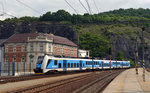 440 006 erreicht am 14.06.16 von Decin kommend den Bahnhof Usti nad Labem. Anschließend setzte er seine Fahrt nach Kadan-Prunerov fort.