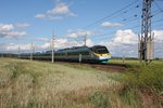 Pendolino 681003 der CD war am 17.6.2016 um 17.59 Uhr bei Stary Kolin unterwegs nach Prag.