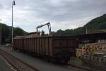 Holzverladung in Semily, an der Strecke Liberec-Jaromer.23.08.2014 11:03 Uhr.