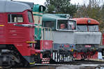 Nasenparade der alten Diesellok´s T678 1600, T669 0001, T478 3103 und T478 1004 im Eisenbahnmuseum Lužná u Rakovníka. (April 2018)