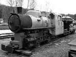 Eine Dampfspeicherlokomotive nfang April 2018 im Eisenbahnmuseum Lužná u Rakovníka.