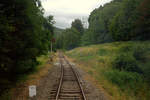 Blick auf die Strecke  der Touristikbahn T3 von Zubrnice nach Velke Breznov .
23.06.2018  15:08 Uhr.