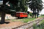 CD 55 54 93-29 134-9 BDtax (historisch angeschrieben als CSD BDlm 6-2123) am 07.Juli 2018 im Bahnhof Lednice beim Wenden vom Os 24524 (Breclav - Lednice) auf Os 24525 (Lednice - Breclav).