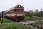 80-29 303-2 als Os 4515 (Znojmo - Breclav) am 27.September 2014 nach der Ausfahrt aus dem Bf.