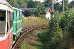 JHMD T47 005 (705 905-8) am 05.August 2018 vor dem OS 21252 nach Nova Bystrice auf dem 3-Schienengleis zwischen Jindrichuv Hradec und Dolni Skrychov.