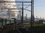 Ausfahrt des Sonderzuges nach Mseno aus Praha hln.   30.04.2016 08:26 Uhr