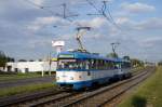 Tschechische Republik / Straßenbahn Ostrava: Tatra T3R.P - Wagennummer 919 / Tatra T3R.P - Wagennummer 967 (beide mit Einholmstromabnehmer) ...aufgenommen im Juni 2014 an der Haltestelle