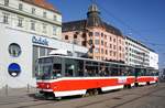 Tschechien / Straßenbahn (Tram) Brno / Brünn: Tatra T6A5 - Wagen 1213 sowie Tatra T6A5 - Wagen 1214 von Dopravní podnik města Brna a.s.