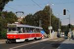 K2 1119 der Linie 4 kurz hinter der Haltestelle Malomericke most auf der Fahrt ins Stadtzentrum. (31.08.2019)