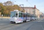 ČKD-T6A5-Doppeltraktion 1211 + 1212, Brno/Brünn, Moravské náměstí/Mährischer Platz; 04.10.2012 