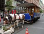 Auch Tramwaypferde haben Hunger! - Fütterung der Pferde des Wagen Nr.6 am nam. Svobody. (21.06.2014)