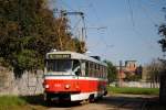 Tw.1584 wartet in der Endstelle Stranska Skala auf die Abfahrt ins Zentrum.(24.09.2014)