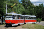 Plantriebwagen 1116 der Linie 4, Obranska Babicka.(18.06.2016)