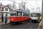 Historischer Wagen 117 zwischen Jablonec nad Nisou und Liberec.