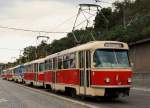Fahrzeugparade 140 Jahre Straßenbahn in Prag : T3 6149 + 6102 im Zustand ihrer Auslieferung im Jahr 1962.