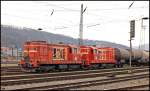 742 522 und 742 260 der Privaten  IDS Cargo a.s. (IDSC) in Usti nad Labem zapad. Aufgenommen am 11.02.2015