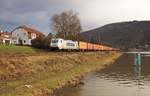 386 001-2 (Metrans) zu sehen am 02.03.17 in Ústí nad Labem Střekov.