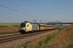 182 513 mit einem Autozug am 03.07.2010 bei Hebertshausen.  ...