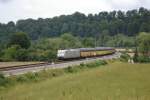 TX Logistik AG 185 539-4 von TX-Logistik f�hrt am 17.07.2010 bei Hagenacker durchs Altm�hltal in Richtung Ingolstadt.
