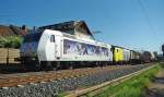 TX Logistik AG 185 540-2 (sauber!) und 189 909 mit ihrem BMW-Zug in Fahrtrichtung S�den durch Ludwigsau-Friedlos. Aufgenommen am 08.07.2010.