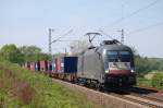 ES 64 U2-005 (TXL) mit Containerzug am 07.05.2011 bei Salzderhelden ...