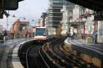 u-bahn-hamburg-fahrzeuge Ein DT4 - Zug bei der Einfahrt in die U3 Hst. Baumwall. 10.November 2007.