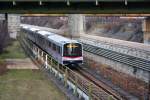 V 3820 auf der Linie U4 nach H�tteldorf am 25.Februar ...