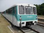 UBB Usedomer Baderbahn 771 013-0 hat wohl die besten Tage als Planzug hinter sich Aufgenommen im UBB-Bahnhof Zinnowitz(17.07.10)