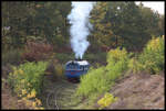 TU 2-263 folgt als  Angstlok  unserem dampfbespannten Sonderzug hier im Einschnitt bei Yalanets 11.10.2016.