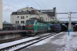 Kiew Hauptbahnhof am 16.2.2008. 