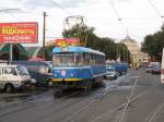 Tatra Tram 4089 ist am 1.9.2009 auf der Linie 10 in Odessa unterwegs.
Im Hintergrund sieht man die Kuppel des schönen Hauptbahnhofs.