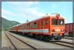 MAV Schienenprüfzug steht im Bahnhof Pöls 09.08.2007