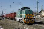 439 010 mit Verschubgüterzug in Hegyeshalom am 8.03.2017.