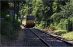 Gegenlichtaufnahme des 247 509 beim Probebetriebstag auf der Kaltenleutgebnerbahn am 17. Juni 2012, hier kurz nach der Abfahrt in Waldmhle. 