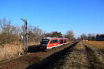 Die 426 016-er Desiro Triebwagen als  Helikon Interregio  Zug von Győr nach Kaposvár auf der KBS 10 bei der Einfahrtsignal in Mezőlak.
16.01.2022.