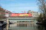 1116 065 am 31.01.15 mit IC 1265 nach Innsbruck am großen Stadtbach in München