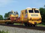 Der Steuerwagen eines Gleisarbeitszuges in Rose Hill, Kansas am 17.07.2009.