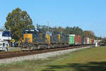 8137, 4571 & 4585 pass Folkston with a southbound manifest train, 24 Nov 2017