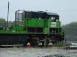 Close-up of cab of 55XX at the West Burlington, Iowa shops.